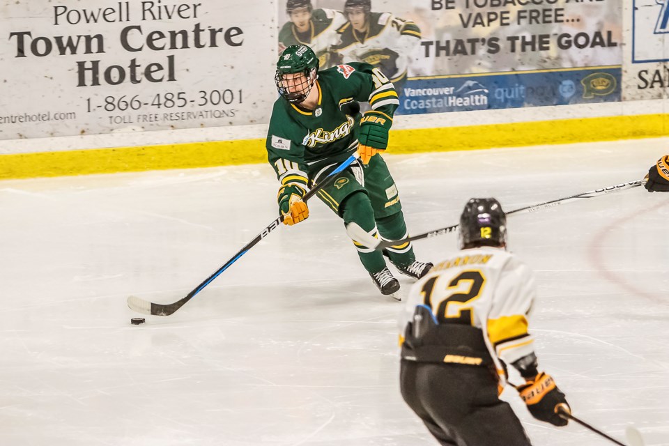 UNIVERSITY COMMITMENT: Brendan Giles, who played in 17 games for the Powell River Kings last season, is returning to the team for the 2024-2025 junior hockey season.
