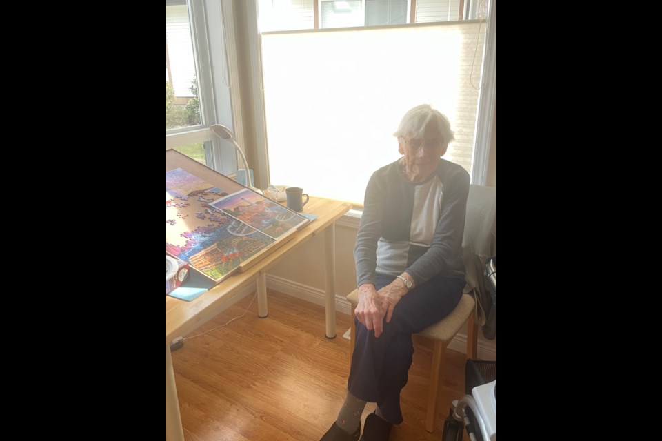 PUZZLE PIECES: Hanna deWynter, who turned 100 years young today, April 13, always has a puzzle to work on.
