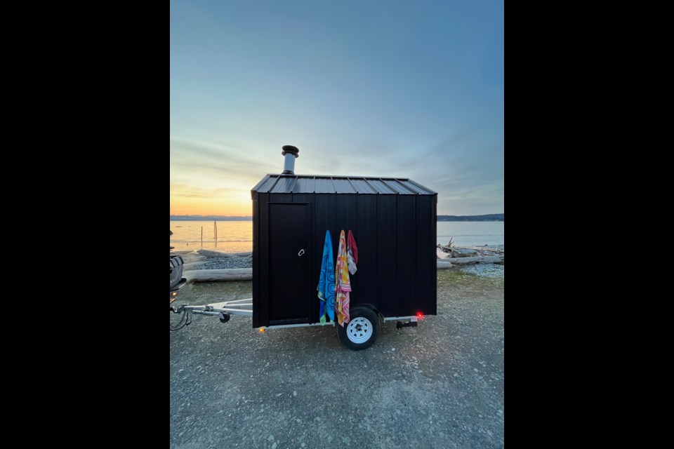 ETHICAL BUSINESS: Local business promotes sustainability and ethical work. The portable cedar sauna can be transported almost anywhere.