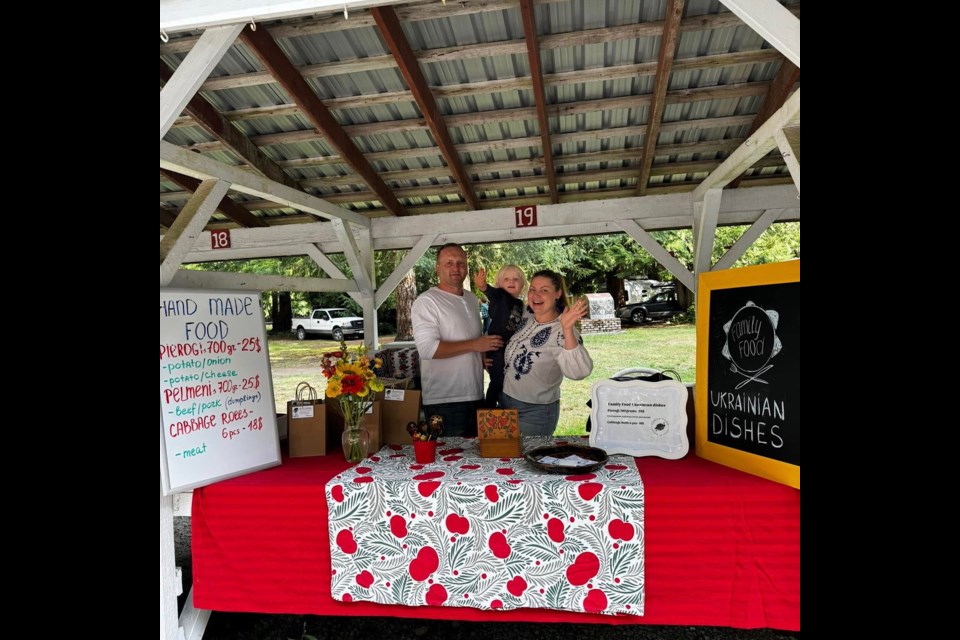 RESILIENT PEOPLE: Eugene [left] and Mila Kolpakova moved to the qathet region from Ukraine and recently started selling perogies and pelmeni made from a Ukrainian family recipe.
