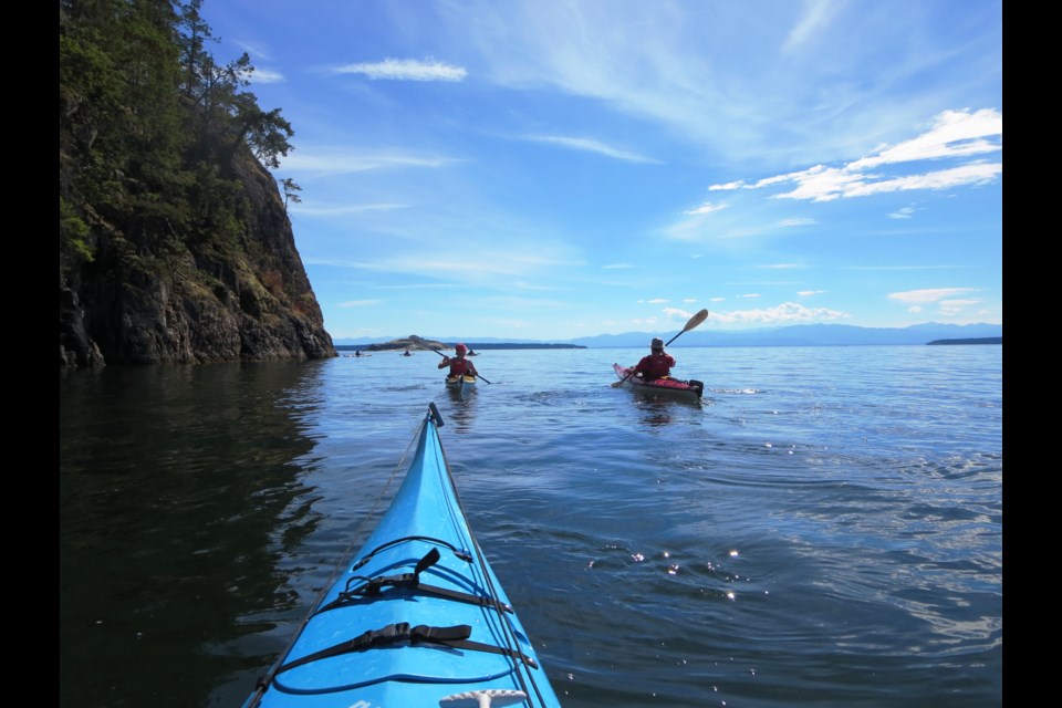 CABINS AND KAYAKS: Multi-day kayak trips usually involve camping in one of BC's many marine parks, such as the Copeland Islands [above]. But some folks may prefer a little more luxury and/or accessibility. A new online resource maps out places to stay with those creature comforts.
