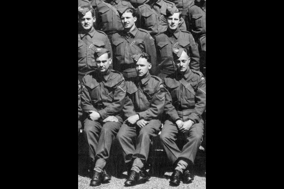 4th Field Park Squadron, Royal Canadian Engineers. Arthur Stokes, grandfather of Kim Stokes, is in the front row, middle.