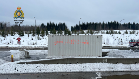 Graffiti was found near the scene of a fire on Christmas Eve at the Red Rock weigh station. Workers said it hadn't been there the day before.