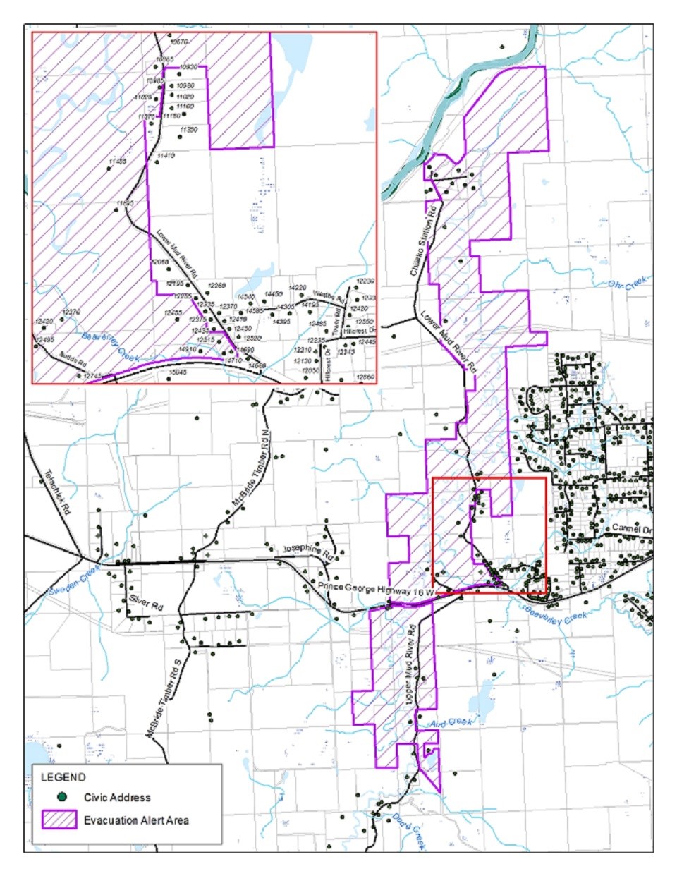 Evac Alert - Lower Mud River Road April 24, 2020