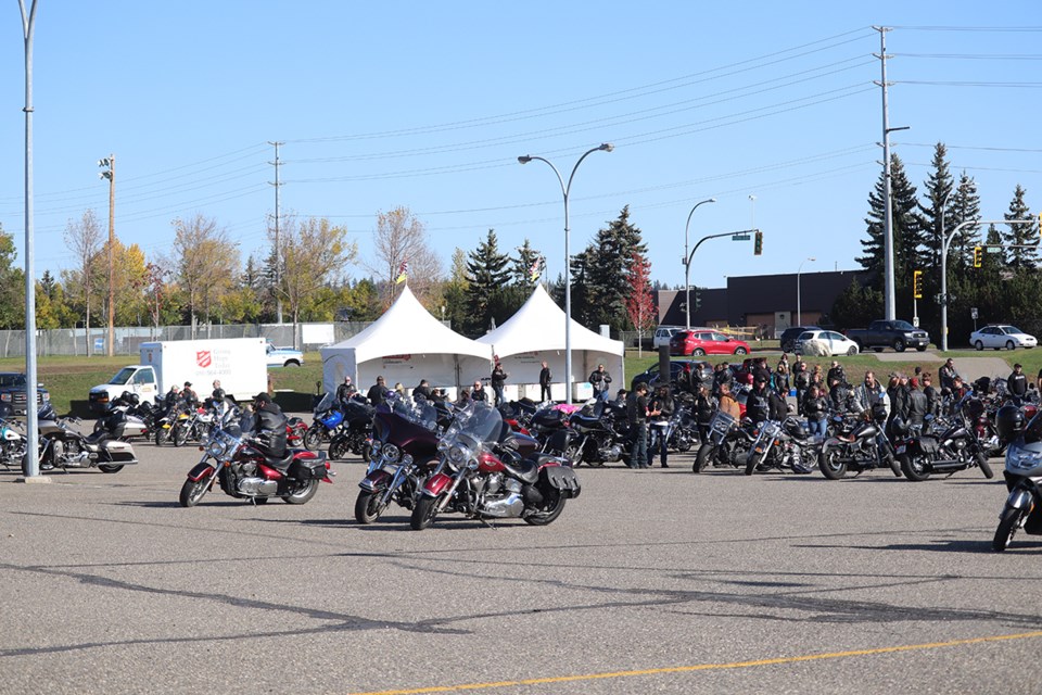 Prince George 38th annual Toy Run began at CN Centre this morning, with mixing and mingling until the afternoon when the ride began. ( via Hanna Petersen) 