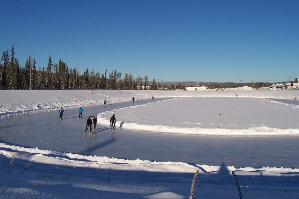 Prince George Outdoor Ice Oval - sun