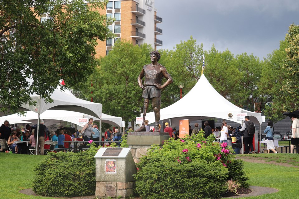 Terry Fox stood watch over Summerfest. (via Hanna Petersen)