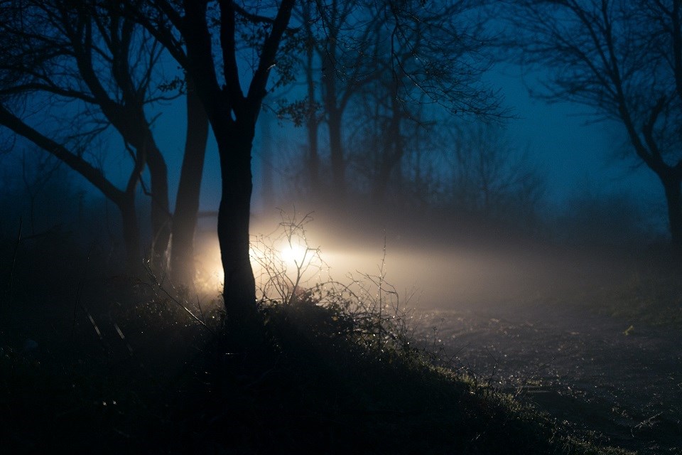 Headlights on a night path - Getty Images