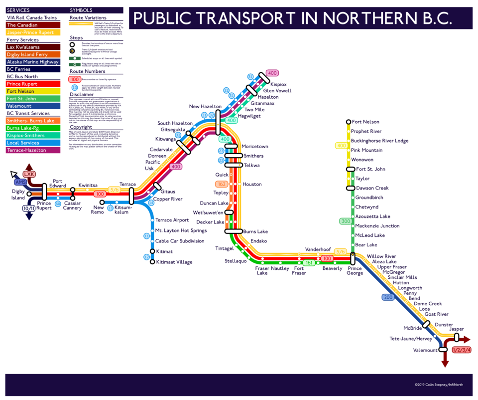 Northern BC transit map - Colin Stepney