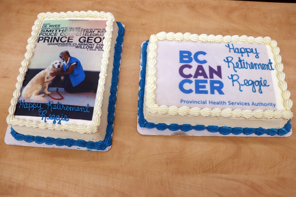 Reggie's retirement cakes. (via Hanna Petersen)