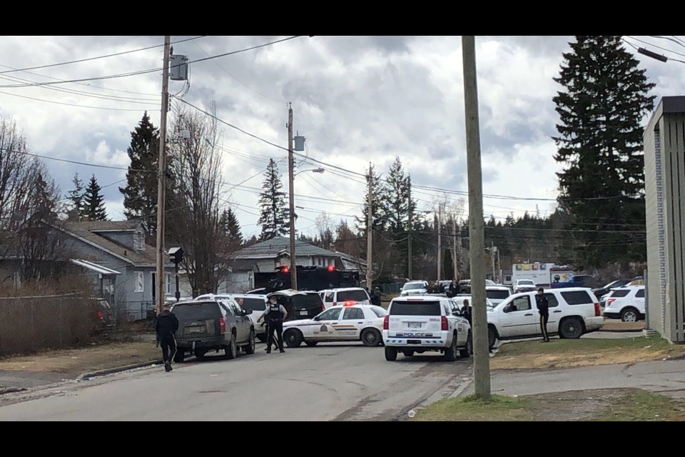 There is a heavy police presence on Tamarack Street allegedly related to the shooting on April 8. (via Kyle Balzer)