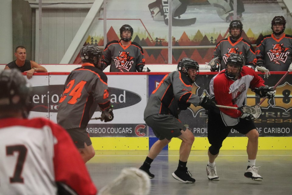 Devils against Bandits in Prince George Senior Lacrosse action (via Kyle Balzer)