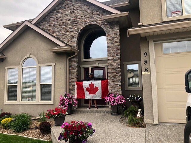 Canadian flags Kamloops Snowbirds - May 18, 2020