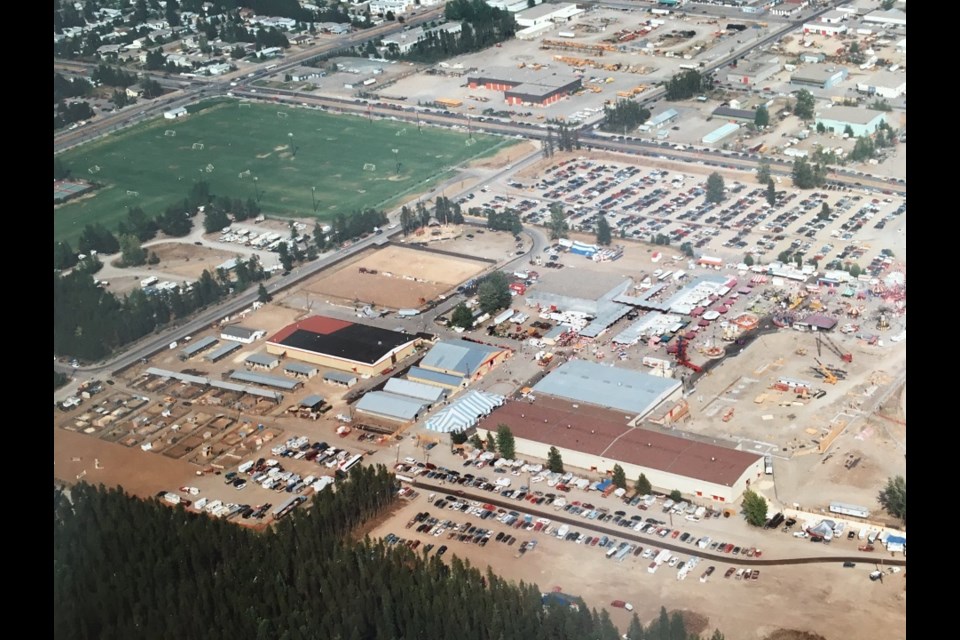 The CN Centre is under construction in this photo (lower left side of the frame) as the 1994 Prince George Exhibition takes place. (via Facebook/CN Centre)