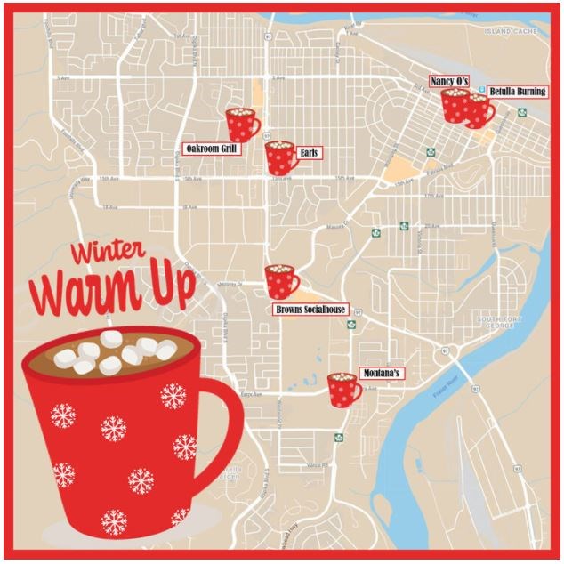 Big Brothers Big Sisters of Northern BC Winter Warm Up map - Jan. 27, 2021