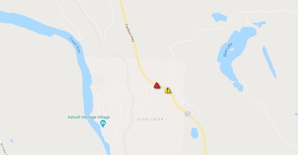 Highway 97 closed Williams Lake - Oct. 5, 2020