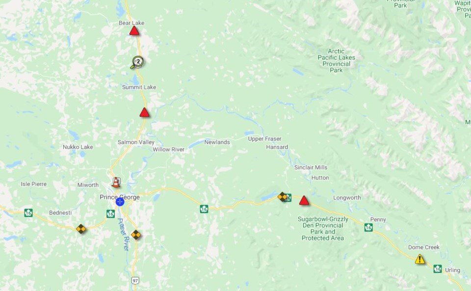 Hwy97 and Hwy16 travel advisories - Jan. 24, 2020