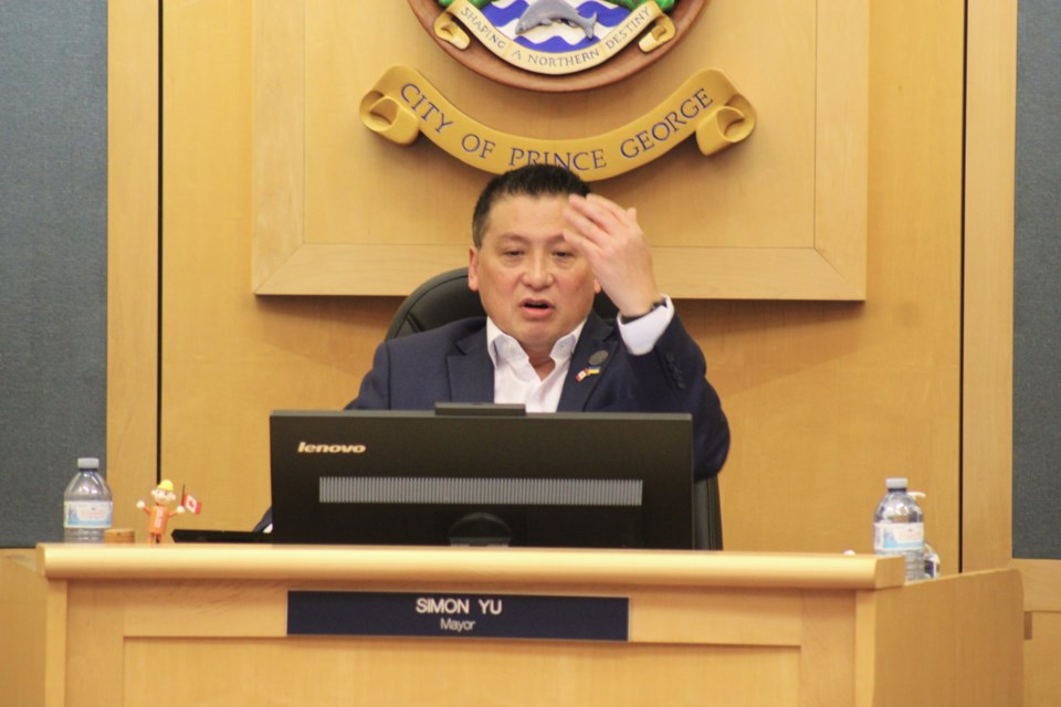 Mayor Simon Yu advocates for postponing the adoption of Prince George's new Official Community Plan at the Monday, Feb. 24, 2025 city council meeting.