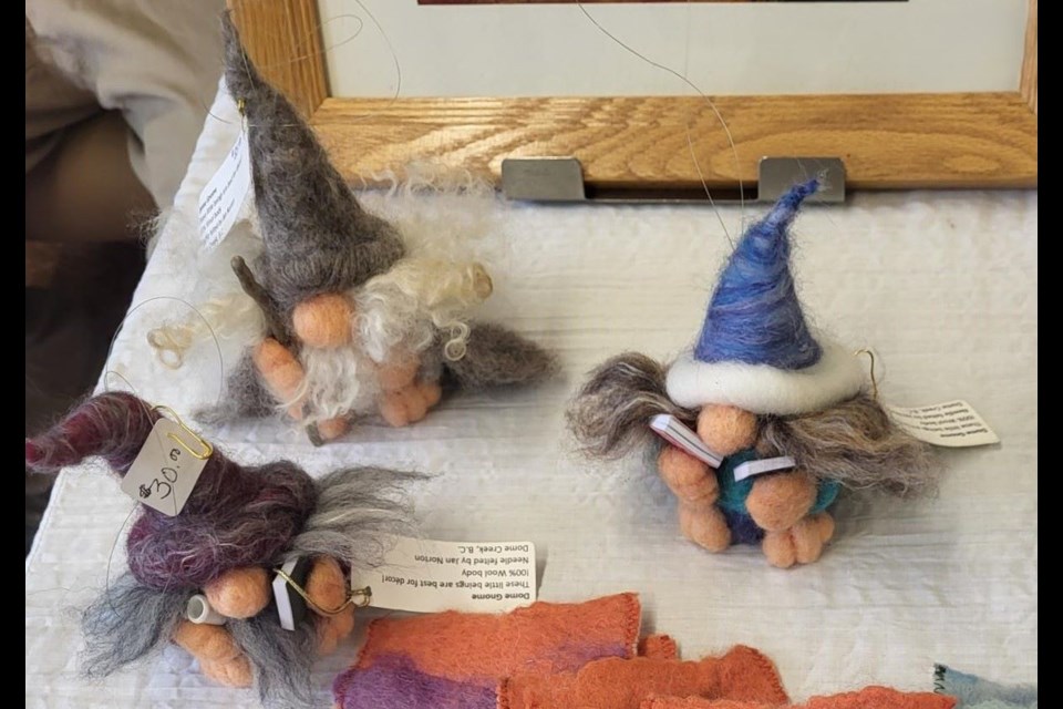 Happy gnomes were on display during the Dome Creek Craft Fair held earlier this month with Jan Norton's needle felting showcased in the most delightful way.