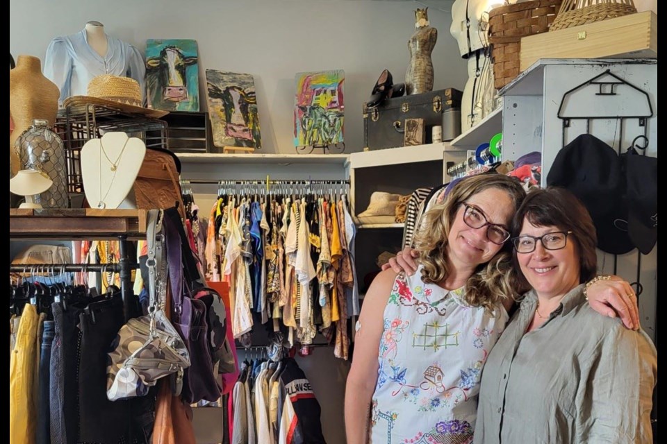 Rebecca Lindsay and Anna McLauchlan are owners of Earth & Crown, a second hand, high end consignment shop above Books & Co., 1685 Third Avenue, in downtown of Prince George.