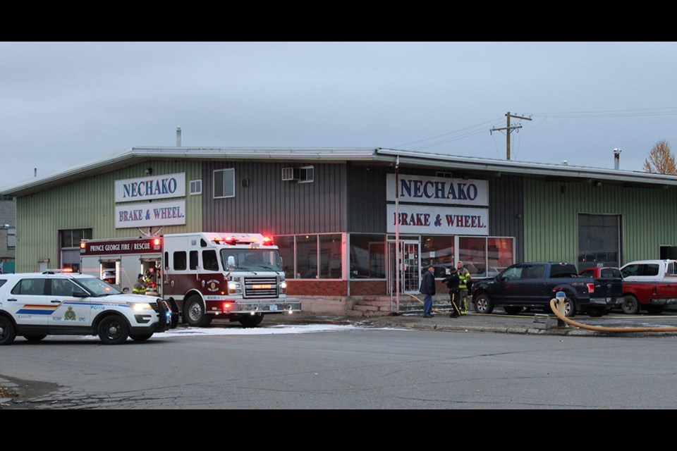 Emergency crews were on scene at the corner of Second Ave. and Ottawa St. downtown Prince George early Saturday morning.