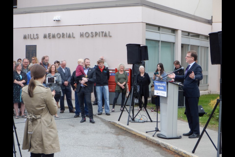 Health Minister Adrian Dix announces funding for a replacement hospital in Terrace in 2019