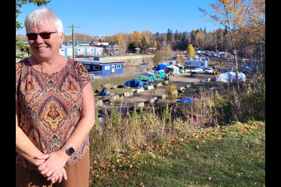 Lynn Bergmann, resident of the Upper Patricia Boulevard neighbourhood above Moccasin Flats talks about how life has changed recently.