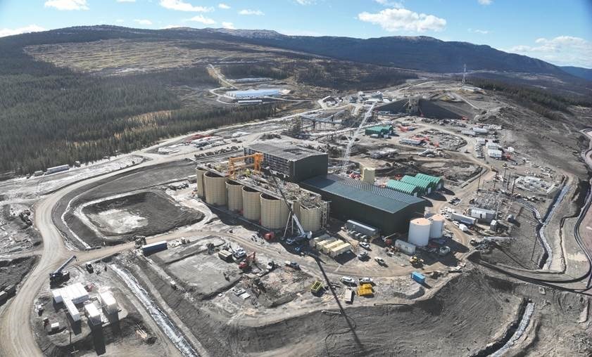 This aerial shot shows the plant site of the Blackwater Gold mine 160 km southwest of Prince George.