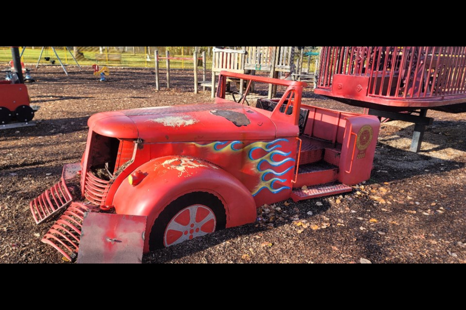 The fire truck feature popular with young visitors to the Rotary Playground at Lheidli T'enneh Memorial Park will soon be dismantled and put into storage over safety concerns. 