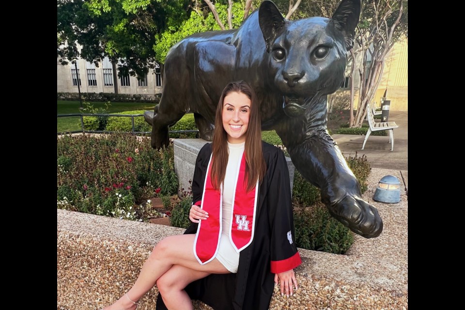 Hannah Esopenko graduated with honours with a biology degree from the University of Houston and the 22-year-old former Prince George Barracudas Swim Club member is now attending medical school in Kelowna.