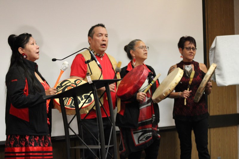 The ceremony opened and closed with traditional drumming. 