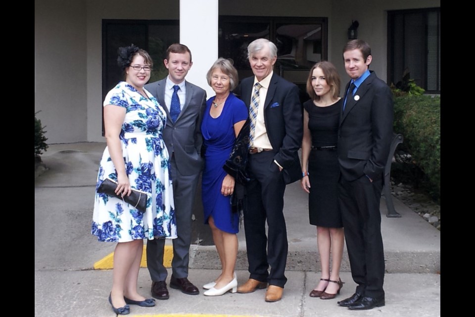 The Kellett family as seen here in 2015 includes from left Dani Fecko, wife of Angus, Angus, Karen, David, Marissa, wife of Peter, and Peter.