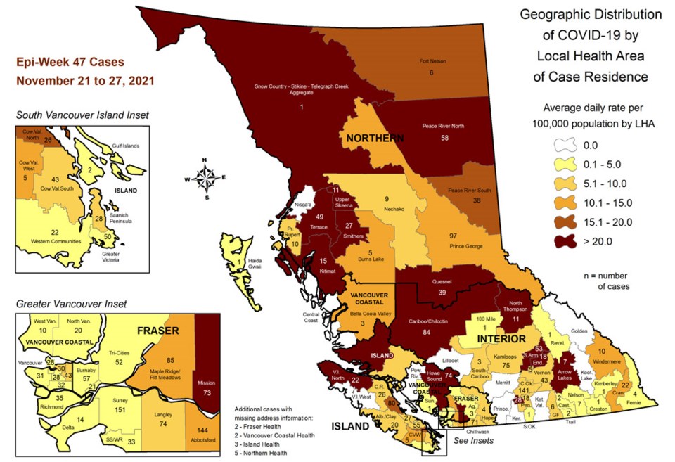 COVID map Dec 1