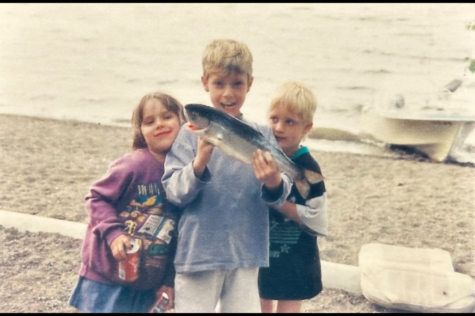 Cassie Savage and her brothers Mike (centre) and Kurtis Champagne are shown in happier times when they were kids growing up in Prince George.