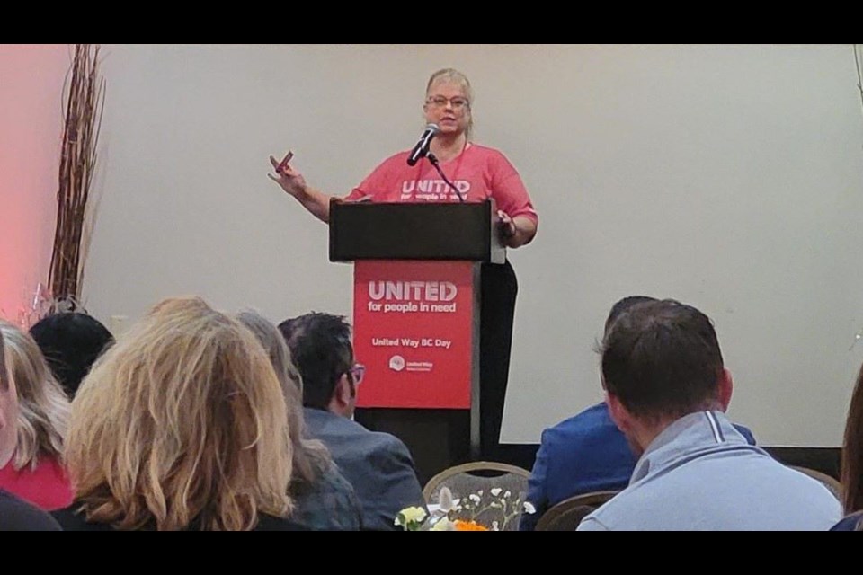 Lorna Bihori, campaign manager for the United Way BC, talks about the impact funding makes during the United Way BC fall campaign kick-off Thursday morning at the Coast Hotel 