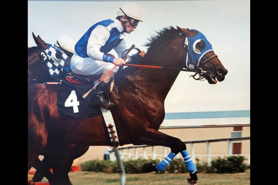 Prince George jockey Ken Hendricks rides Uene to victory in the 1988 Gold Cup at Assiniboia Downs in Winnipeg. Hendricks died in his hometown suddenly on Feb. 15, 2025 at age 75.