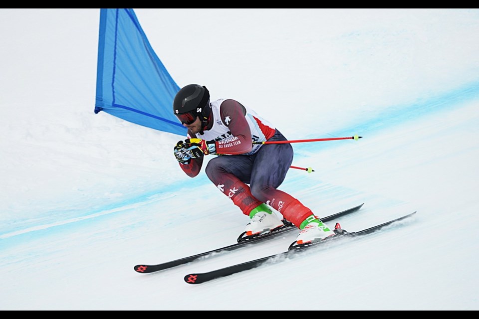 Gavin Rowell of Prince George competes in a  World Cup ski cross race in Gudauri, Georgia March 1. Rowell qualified 32nd Thursday, March 20, 2025 at the world championships in Engadin, Switzerland.