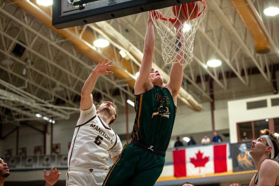 The UNBC T-wolves scored an 84-78 quarterfinal win over the Manitoba Bisons last season (Feb. 22) at the Canada West men's basketball championship in Winnipeg.