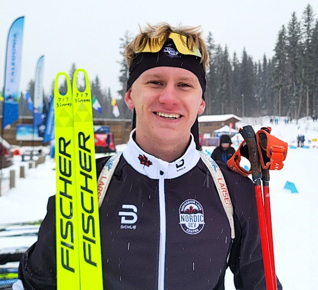 Caledonia Nordic Ski Club biathlete Liam Simons of Prince George helped Canada's junior men's 4 X 7.5 km relay team to a 14th-place finish Wednesday, March 5, 2025 at the world championships in Oestersund, Sweden.