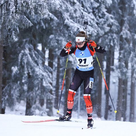 Emily Dickson races in the BMW IBU World Cup women's 15-individual race Jan. 21 in Antholz-Anterselva, Italy. The 24-year-old from Burns Lake is representing Canada at the 2022 Olympics in Beijing.