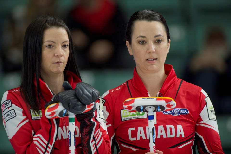 On Day 3 of the BKT Tires & OK Tire World Women's Curling Championship at  CN Centre, Canada improved to 3-2 at the 13-team tournament aftter an 8-4  win over Denmark Monday