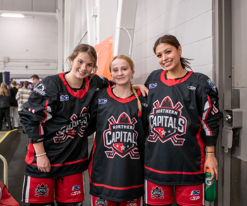 Northern Capitals defenceman Penelope Johnson, right, has been selected as the first recipient of the BC Elite Hockey League's Commissioner's Award.