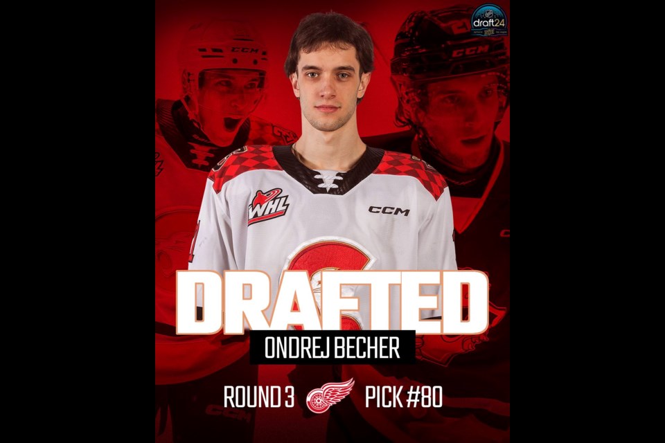 Prince George Cougars winger Ondrej Becher was drafted in the third round, 80th overall, by the Detroit Red Wings Saturday in Las Vegas.