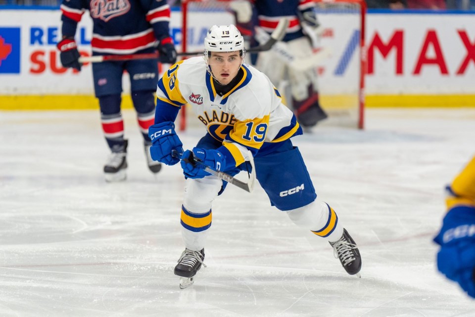 The Prince George Cougars announced Wednesday they've acquired prolific centre Ben Riche in a trade from the Saskatoon Blades.