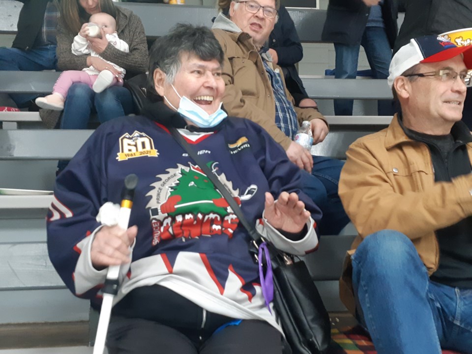 Ginny at Spruce Kings game