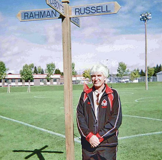 The Prince George Youth Soccer Association named a field at Rotary Youth Fields in Gale Russell's honour to acknowledge his 35 years of promoting the game to get kids involved.