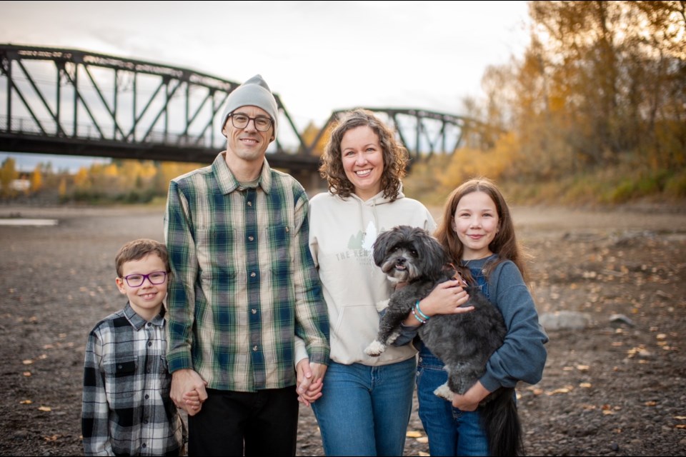 Ken Whitney was diagnosed with Leukemia last year and is healthy enough now to attend the 44th annual Terry Fox Run on Sunday, Sept. 15 at Lheidli T'enneh Memorial Park. From left is Holden, 9, Ken, Pamela, Haddie, 13 and pet Milo.