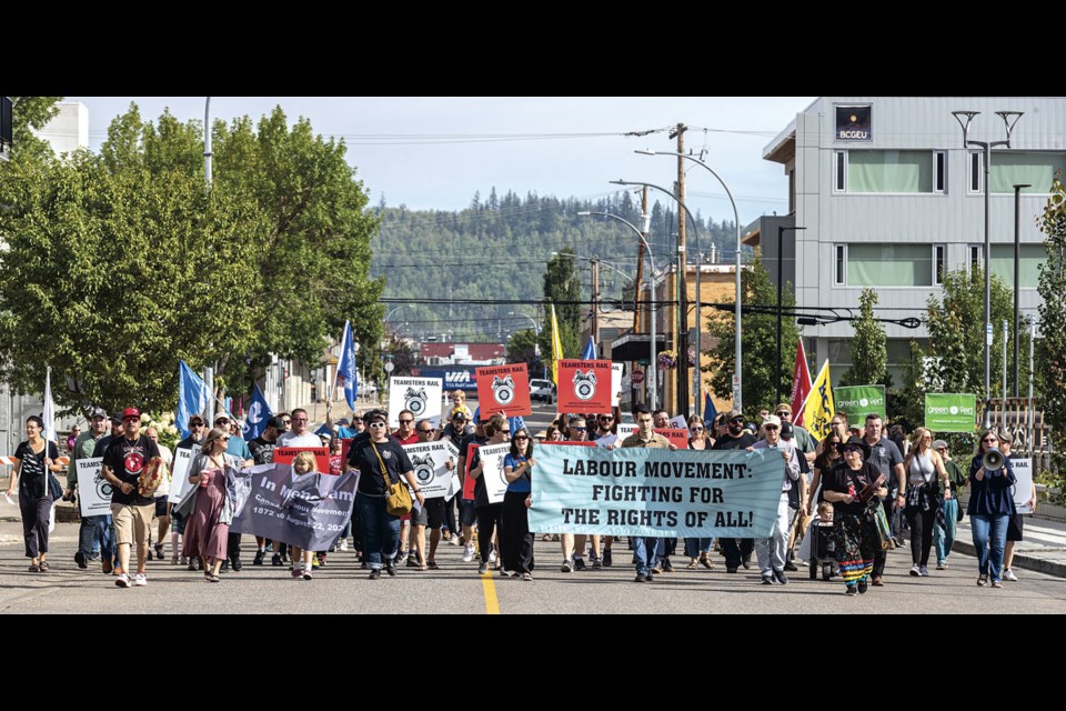 Members of the North Central Labour council and affiliates held the annual Labour Day March through downtown Prince George Monday.