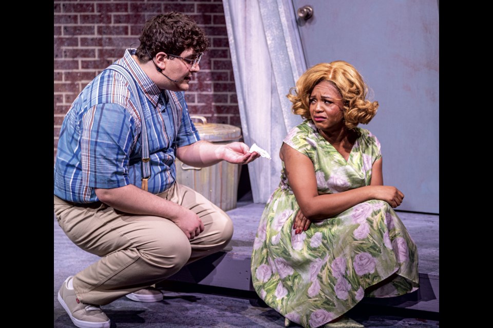 A skeptical Audrey, played by Calgary actor Tayo Gbalajobi, tearily looks at a hopeful Seymour, Regina's David Michael Juma, in Theatre Northwest's rendition of the Broadway classic Little Shop of Horrors. The musical tells the tale of Seymour and his adventures with a man-eating plant that changes his life forever. Anna Russell directs the darkly humorous campy horror story packed with toe-tapping tunes that runs September 12 to October 9.