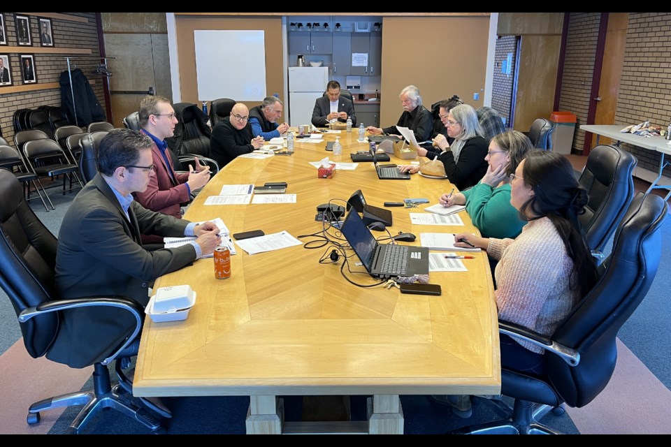 Members of the Standing Committee on Public Safety and city staff discuss how to improve street lighting at Prince George City Hall on Jan. 21, 2025.